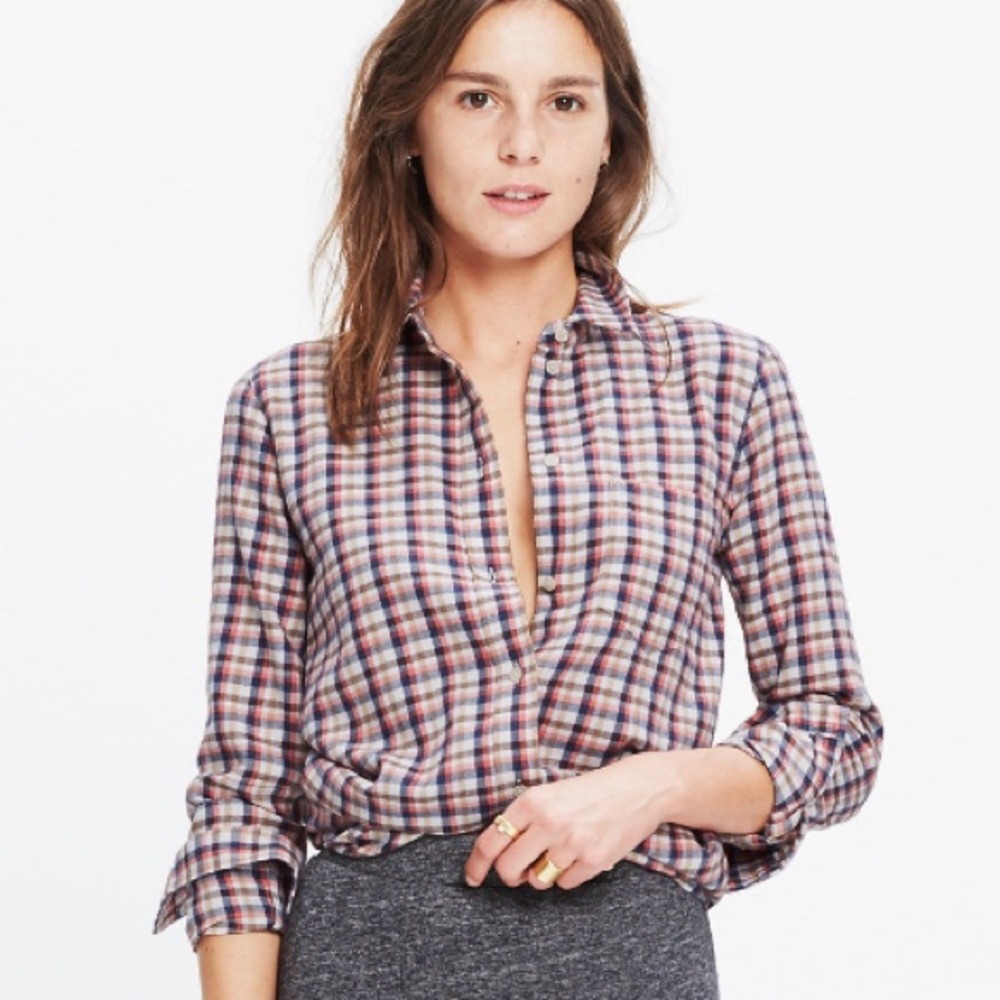 Madewell Plaid Flannel Button Down Shirt